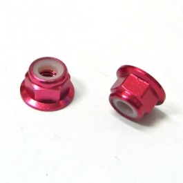 s038-1a Aluminum flange lock nut m4mm red