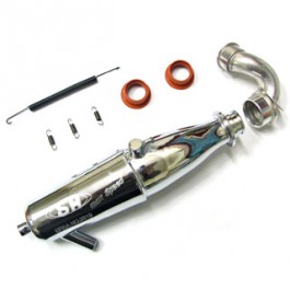 In-line tuned exhaust 1/8 scale car